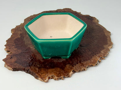 Chinese Yixing - Green Glazed Bonsai Pot.