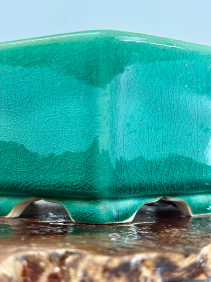 Chinese Yixing - Green Glazed Bonsai Pot.