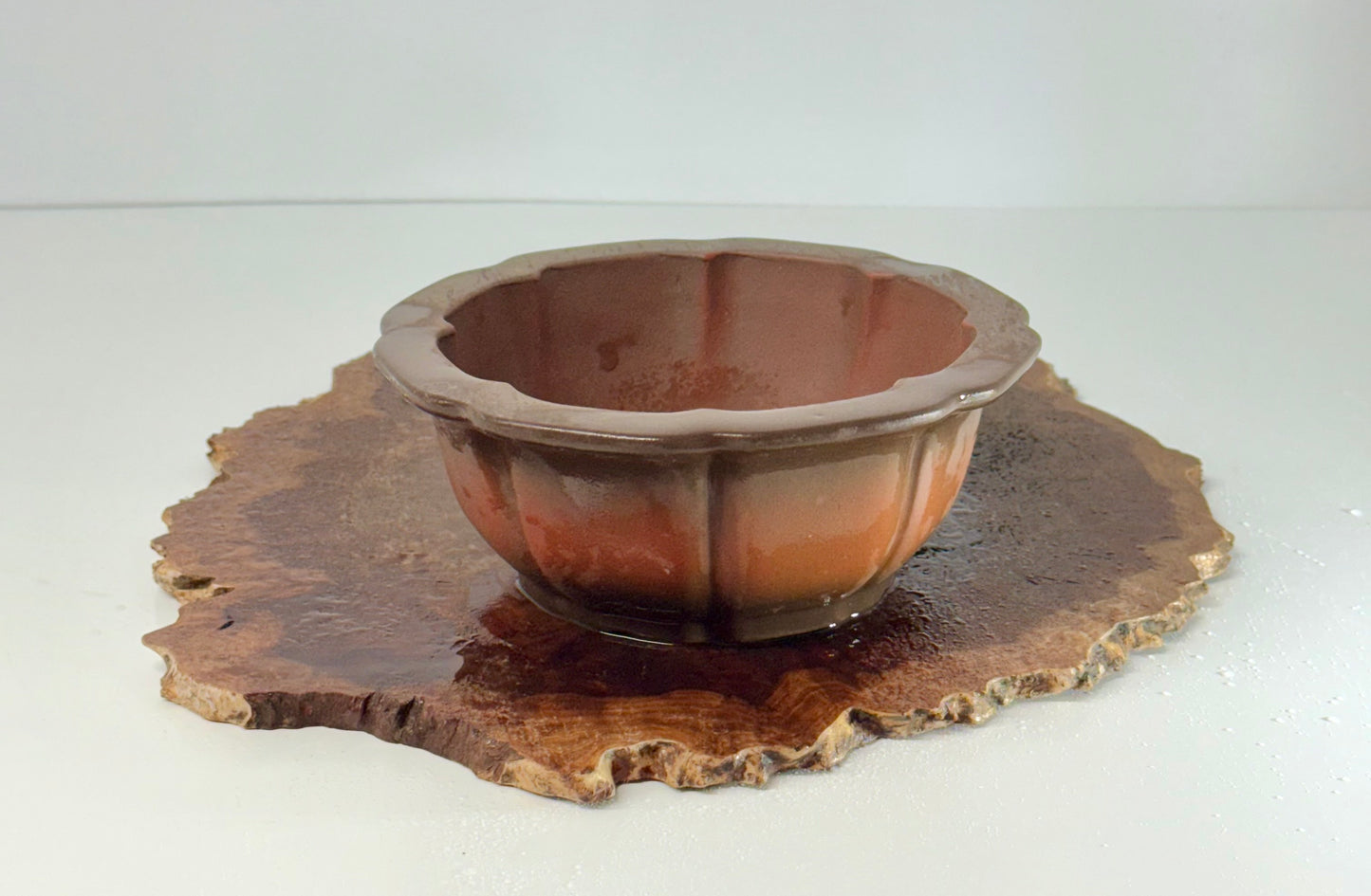 Chinese Yixing - Premium Unglazed Lotus Style Bonsai Pot.