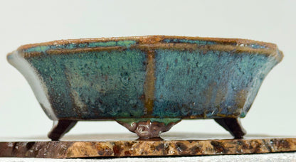 Chinese Yixing - Wood Fired Premium Nameko Glazed Bonsai Pot.