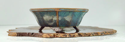 Chinese Yixing - Wood Fired Premium Nameko Glazed Bonsai Pot.