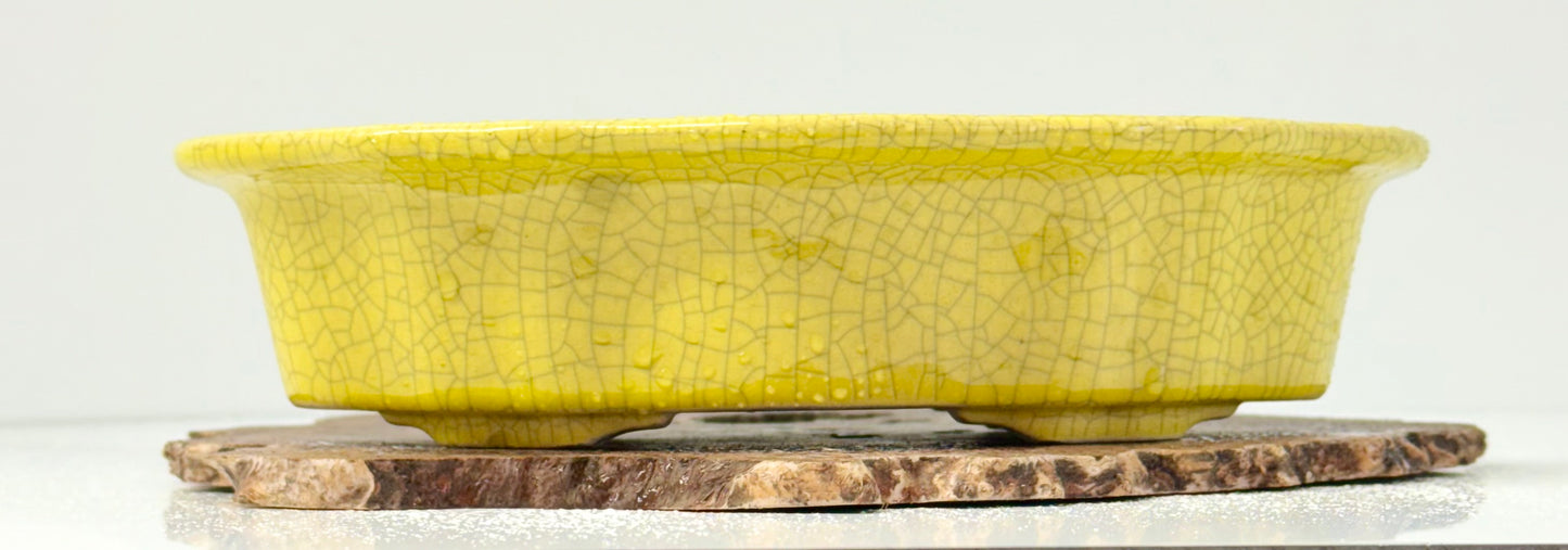 Chinese Yixing Bonsai Pot | Lotus Mokko Crackle Glaze – 26.5cm