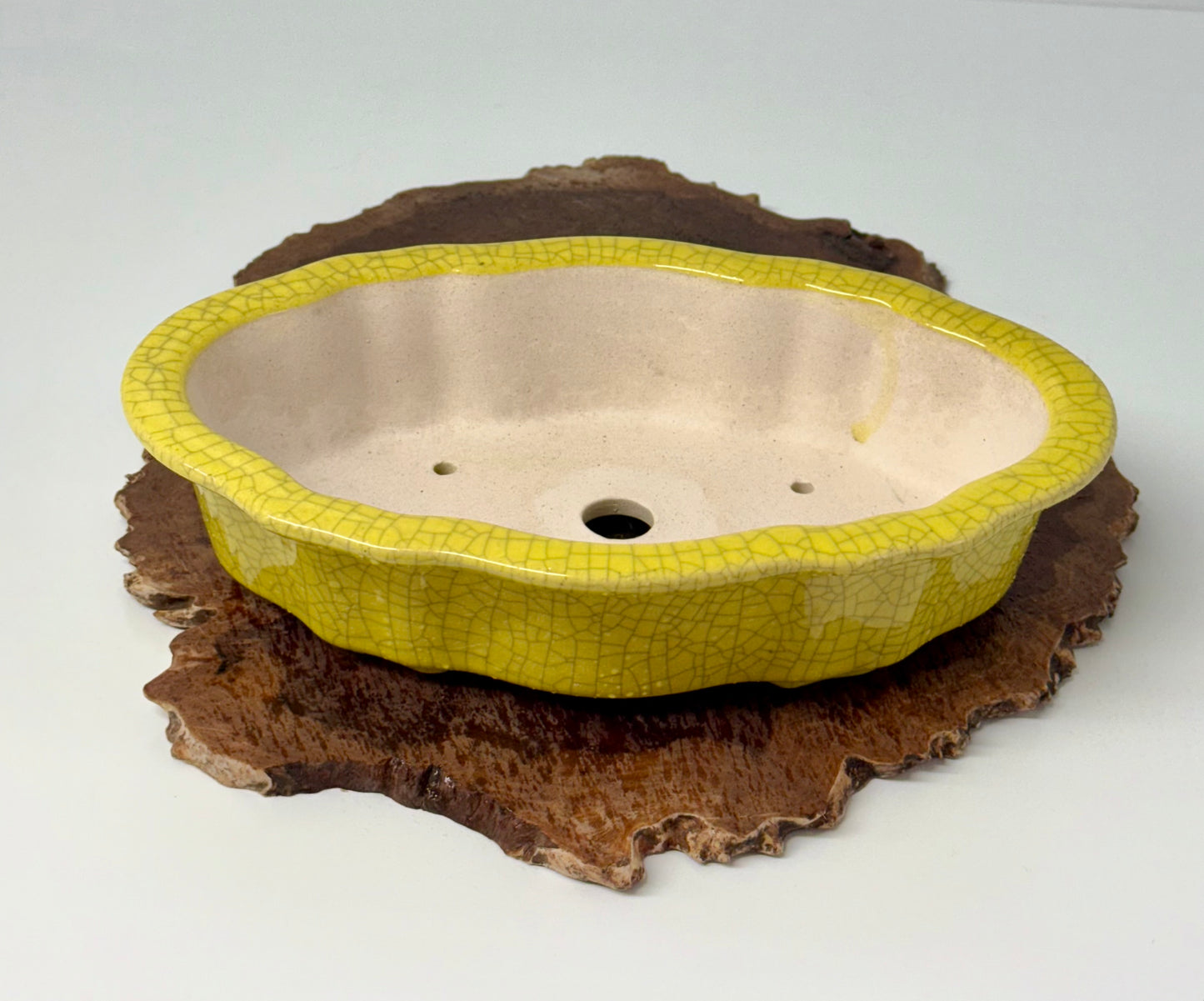 Chinese Yixing Bonsai Pot | Lotus Mokko Crackle Glaze – 26.5cm