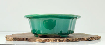 Chinese Yixing Bonsai Pot | Lotus Mokko Green Glaze – 26.5cm