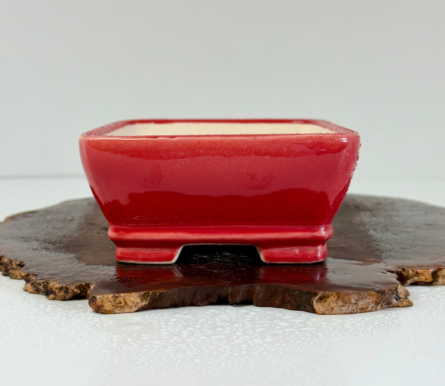 Chinese Yixing Bonsai Pot | Rectangle Red  Glaze – 17.5cm