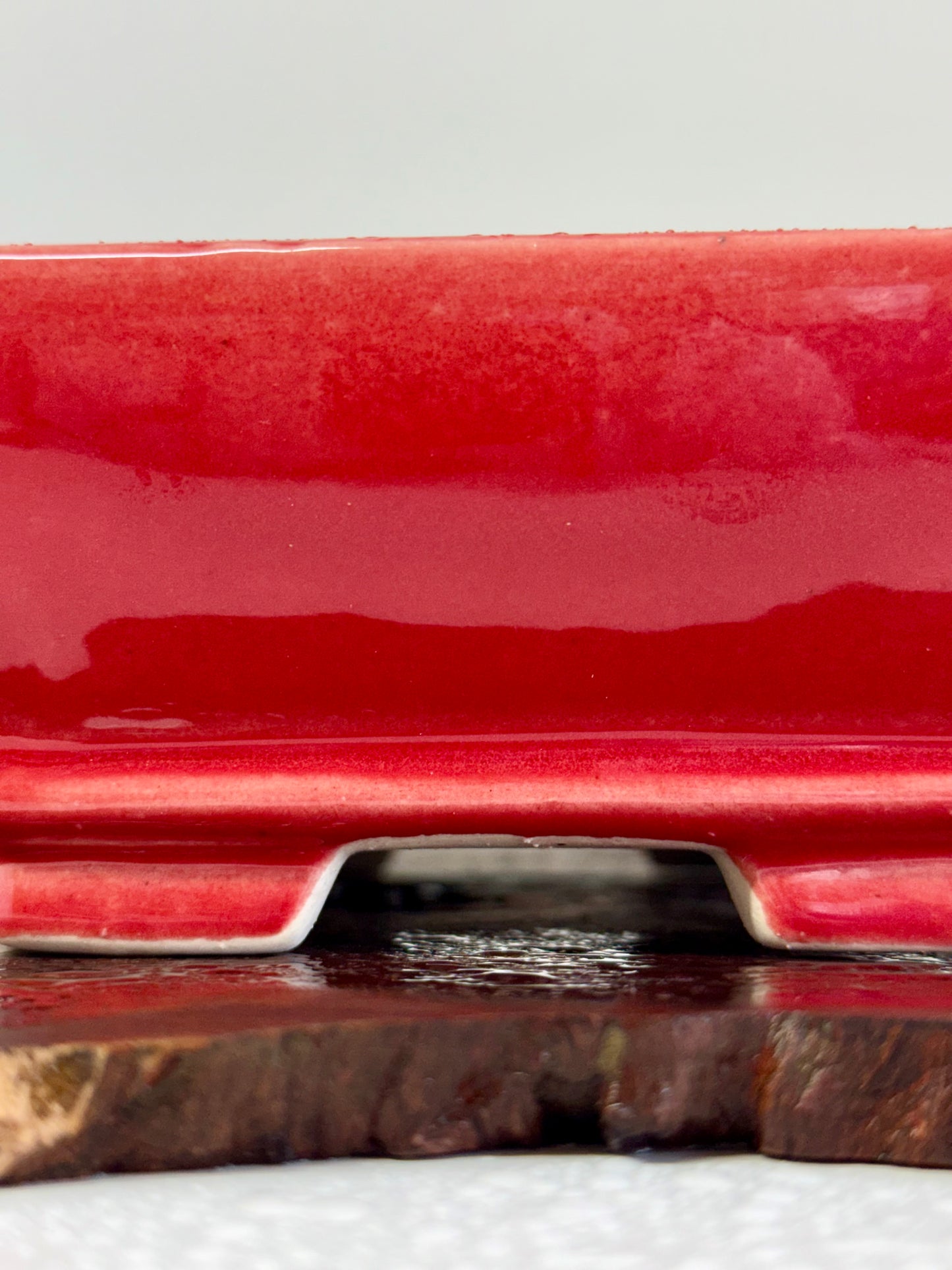 Chinese Yixing Bonsai Pot | Rectangle Red  Glaze – 17.5cm