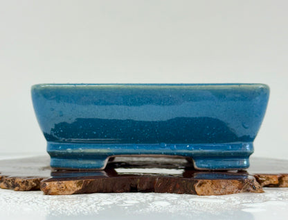 Chinese Yixing Bonsai Pot | Rectangle Blue Glaze – 17.5cm