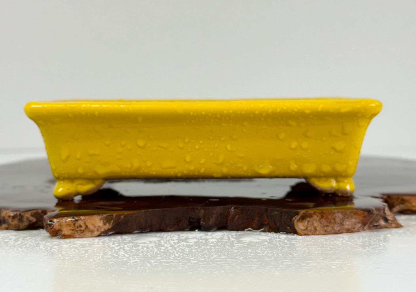 Chinese Yixing Bonsai Pot | Rectangle Yellow Glaze – 14.5cm