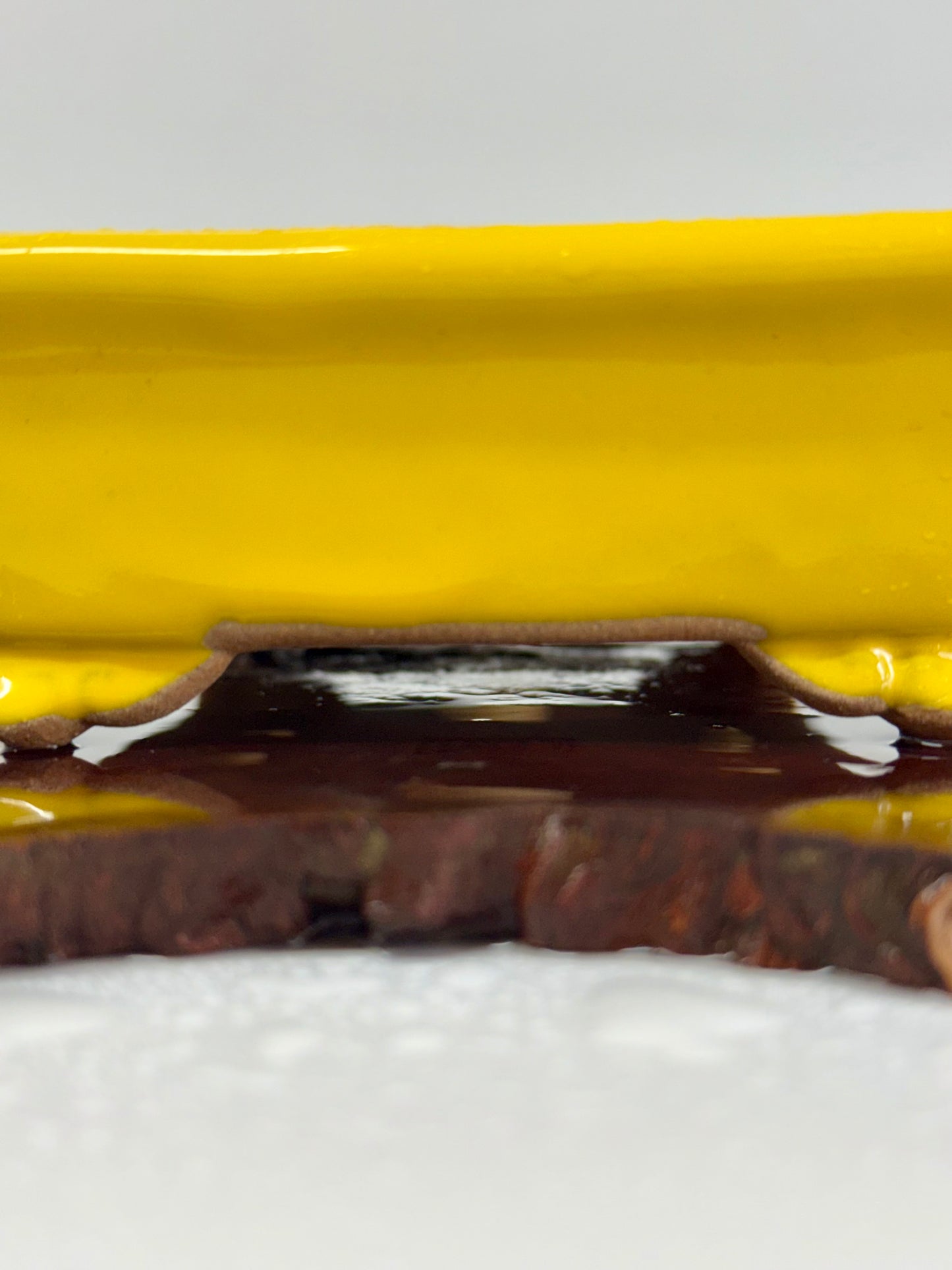 Chinese Yixing Bonsai Pot | Rectangle Yellow Glaze – 14.5cm