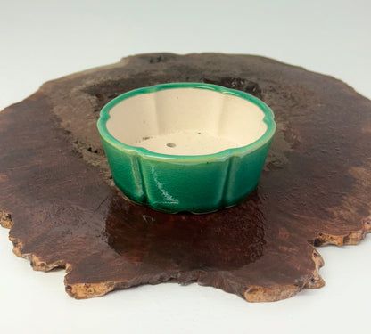 Chinese Yixing Bonsai Pot | Lotus Green Glaze – 11 cm