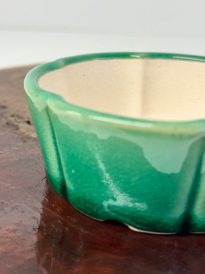 Chinese Yixing Bonsai Pot | Lotus Green Glaze – 11 cm