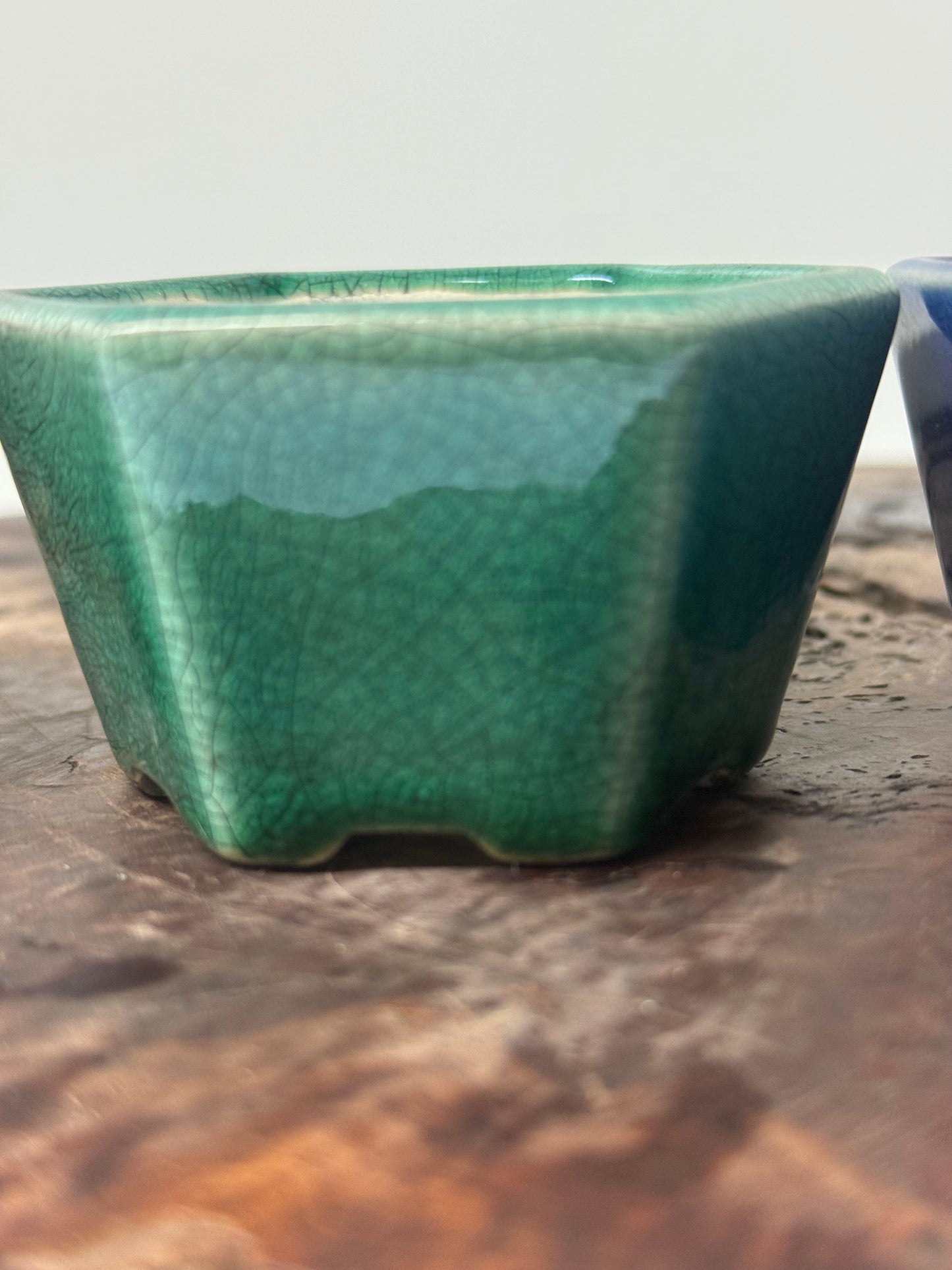 Chinese Yixing Bonsai 4 Pot Set | Mixed Glazes – 7 cm