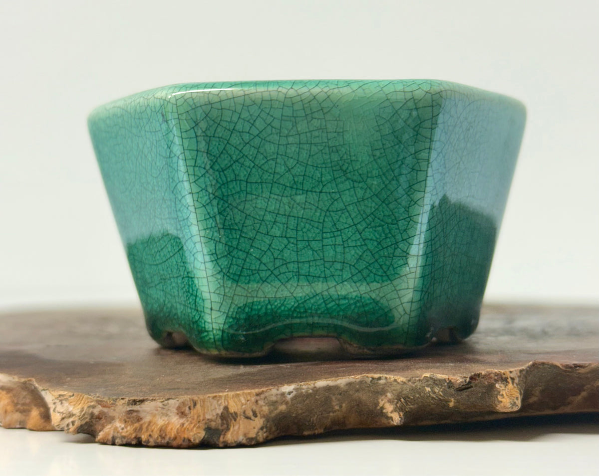 Chinese Yixing Bonsai 4 Pot Set | Mixed Glazes – 7 cm